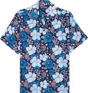 Vilebrequin Men's Bowling Linen Tropical Turtles Shirt
