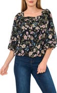 CeCe Square Neck Bubble Top