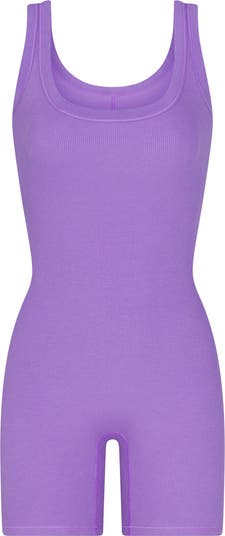 Rib Stretch Cotton Romper