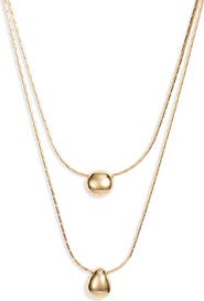 Nordstrom Demi Fine Double Droplet Layered Necklace