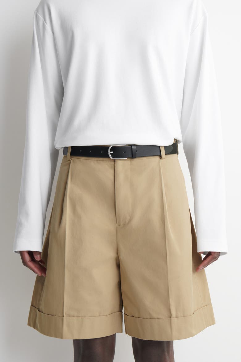 Cotton-twill Chino Shorts, Alternate, color, BEIGE