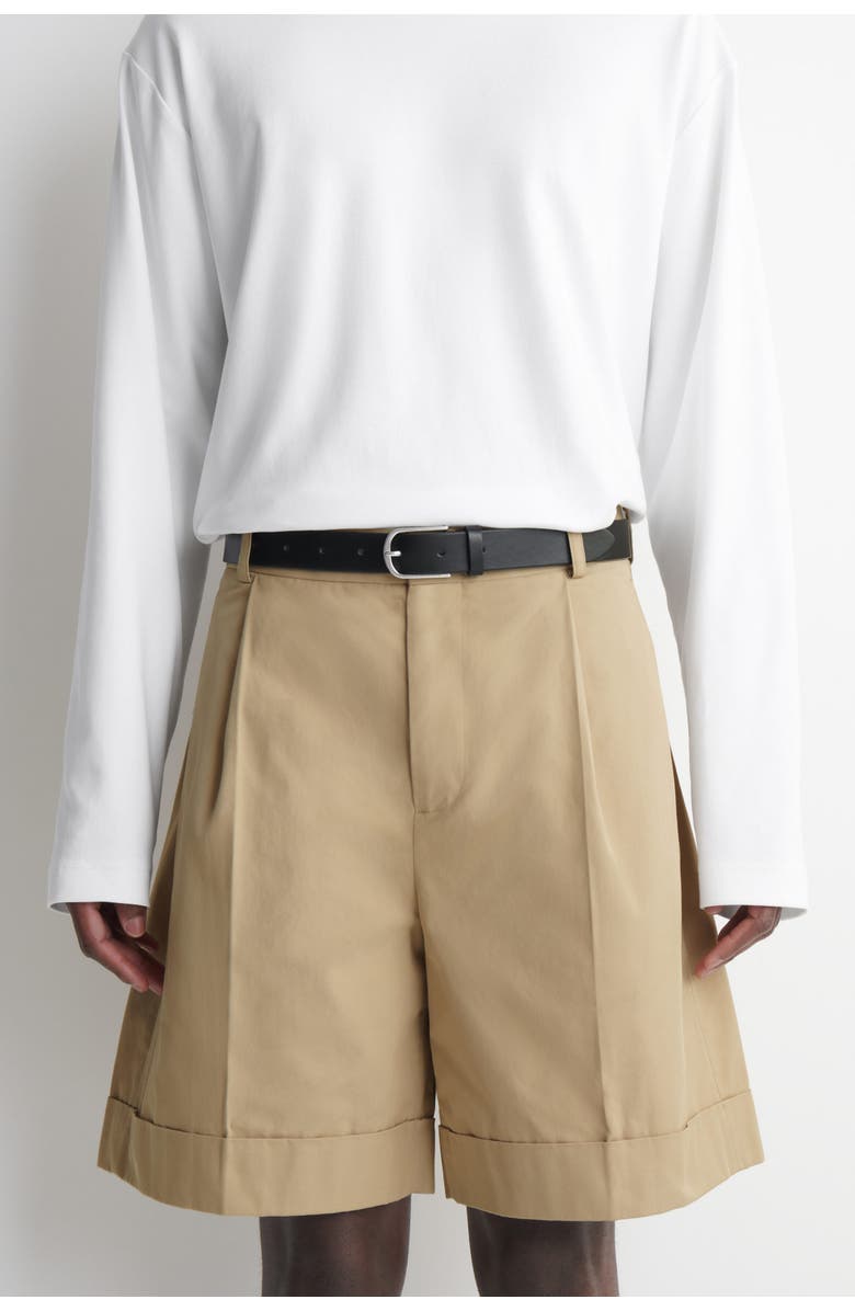 COS Cotton-twill Chino Shorts, Alternate, color, Beige