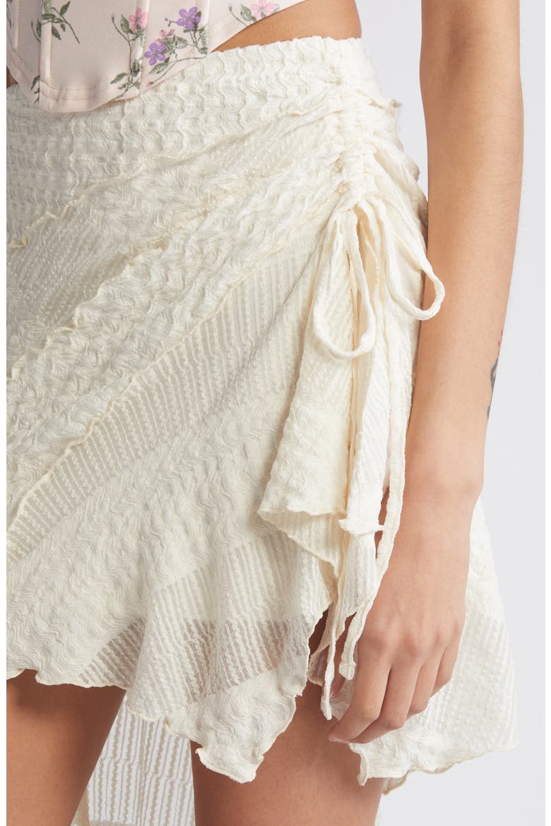 Asymmetric Spliced Skirt, Alternate, color, WHITE