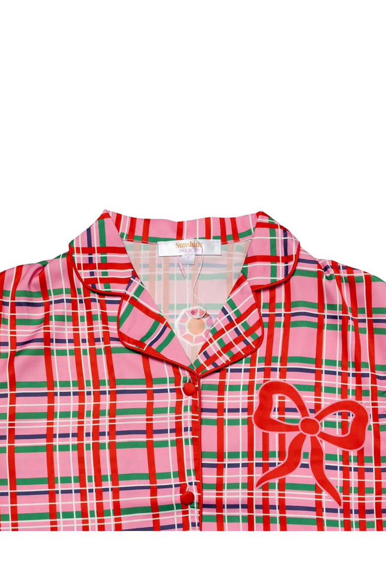 Merry Magic 3/4 Sleeve Pants Set, Alternate, color, Plaid