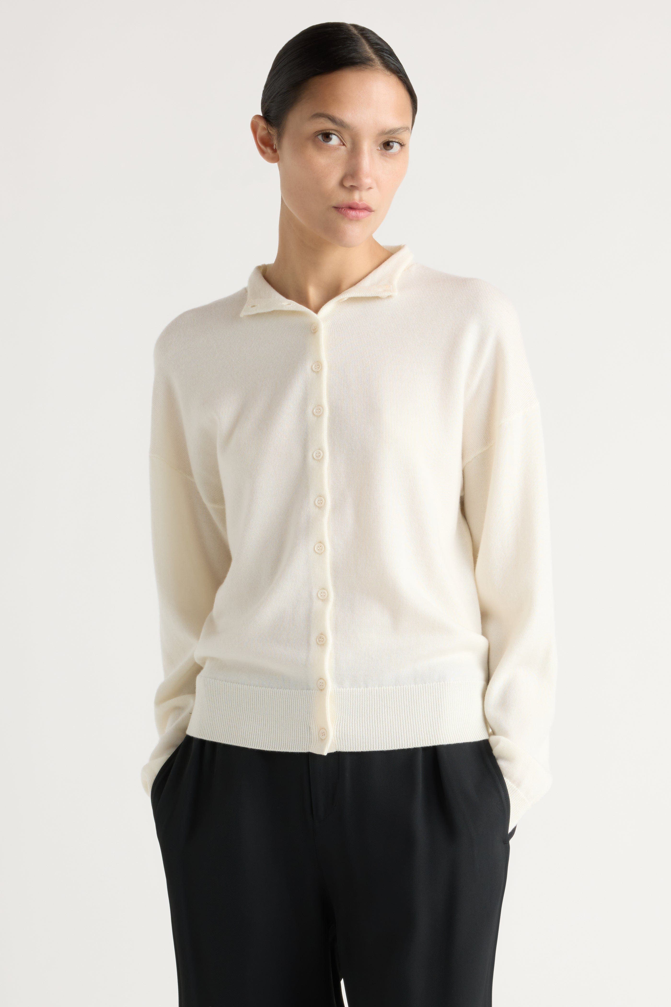 Charlee Lightweight Wool Button Cardigan - image 3