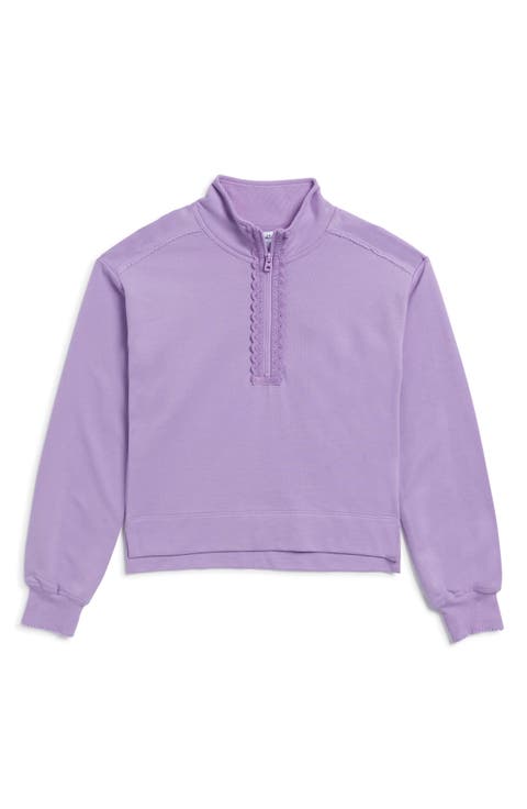 Kids' Scalloped Half Zip Pullover