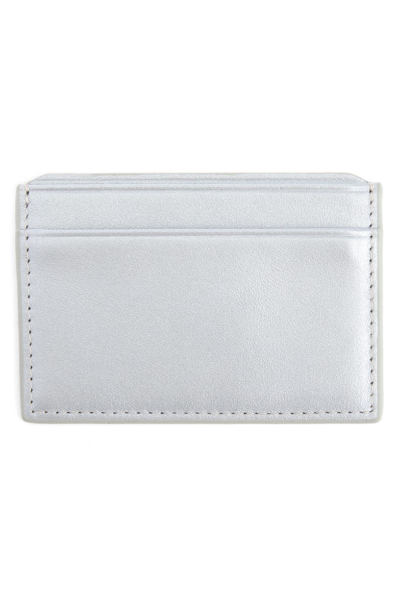 RFID Leather Card Case, Alternate, color, SILVER