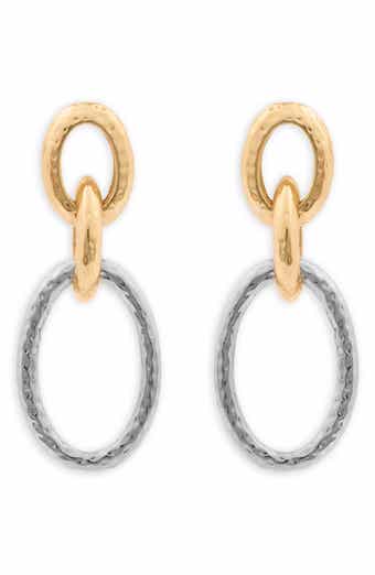 Two-Tone Chunky Chain Drop Earrings