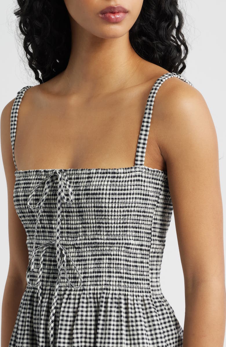 Hill House Home The Larissa Gingham Maxi Nap Dress, Alternate, color, Black/ Sand Gingham