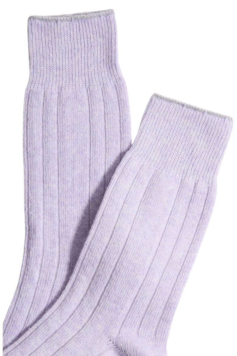 Luxe Merino Wool & Cashmere Blend Crew Socks, Alternate, color, PERIWINKLE