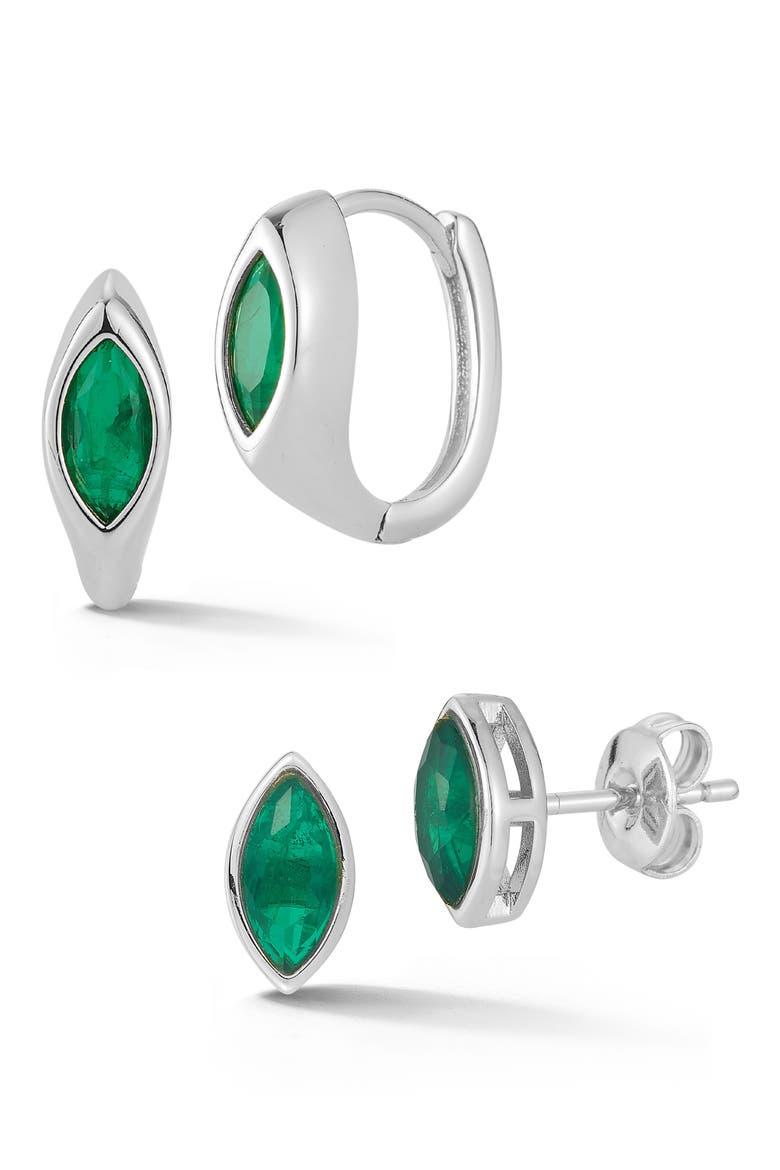 Marquise Cubic Zirconia Earring Set, Main, color, SILVER