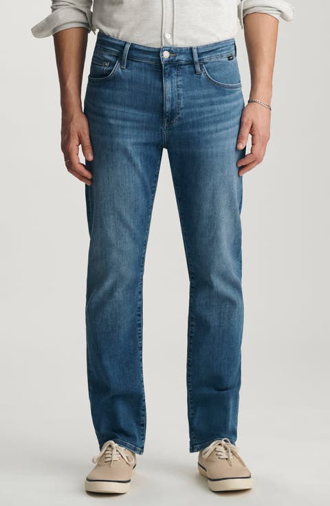 Zach Straight Leg Jeans (Mid Brushed Feather) (Regular & Big)
