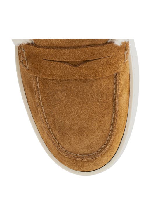 Aquatalia Amata Genuine Shearling Lined Mule In Brown