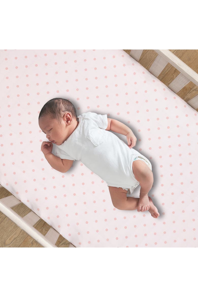 Coco 3-Piece Reversible Cotton Polka Dot Baby Crib Bedding Set, Alternate, color, Brown