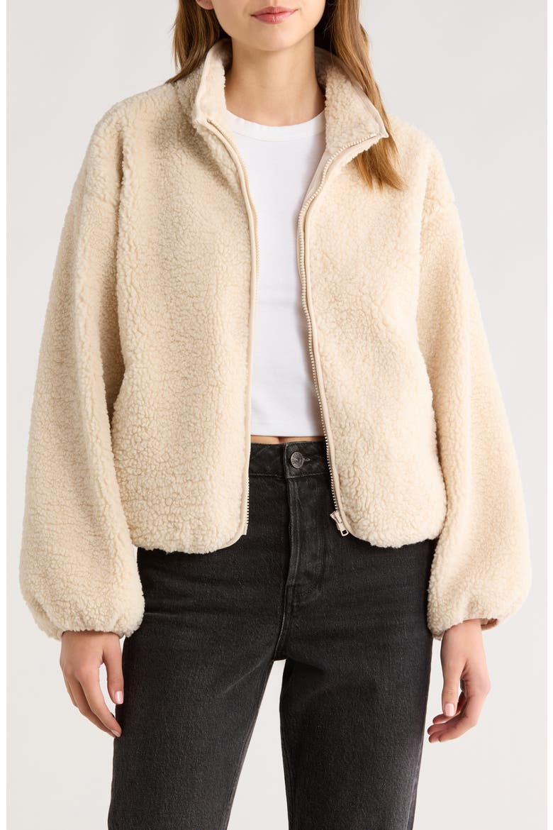High Pile Fleece Jacket, Main, color, BEIGE