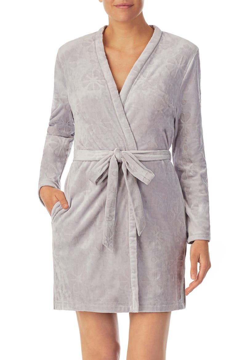 spade pattern short robe, Main, color, SILVER GREY