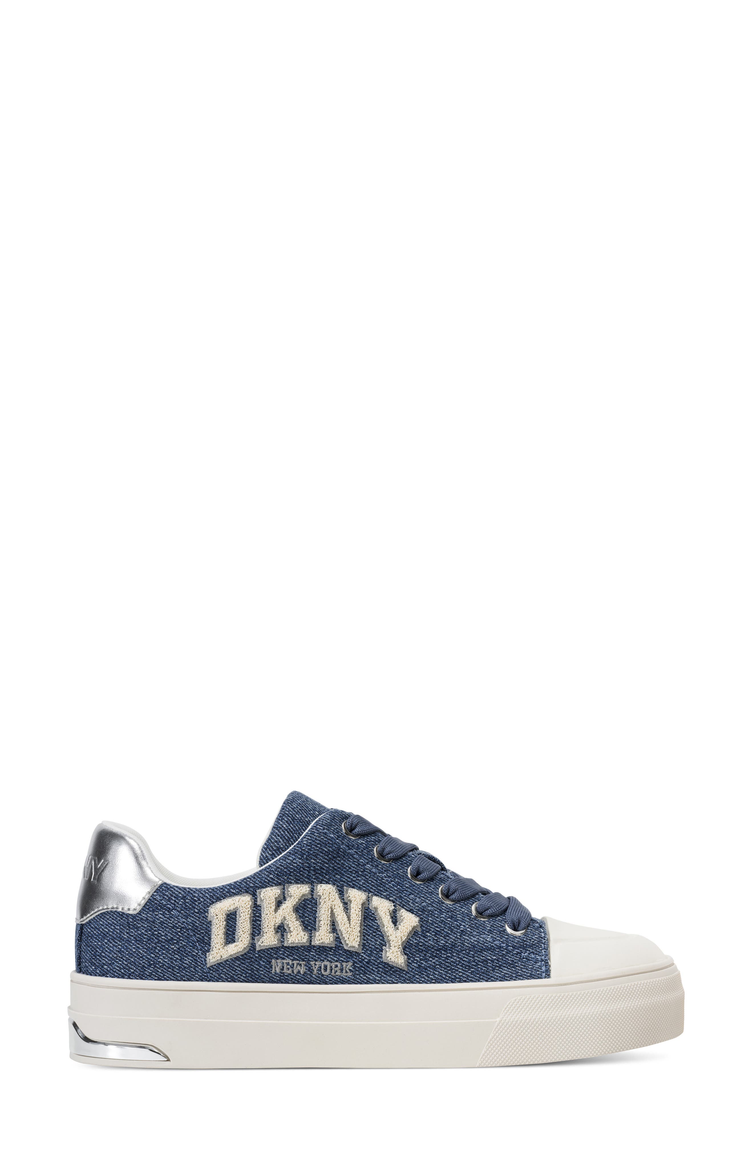 DKNY York Denim Sneaker, Alternate, color, Dark Blue