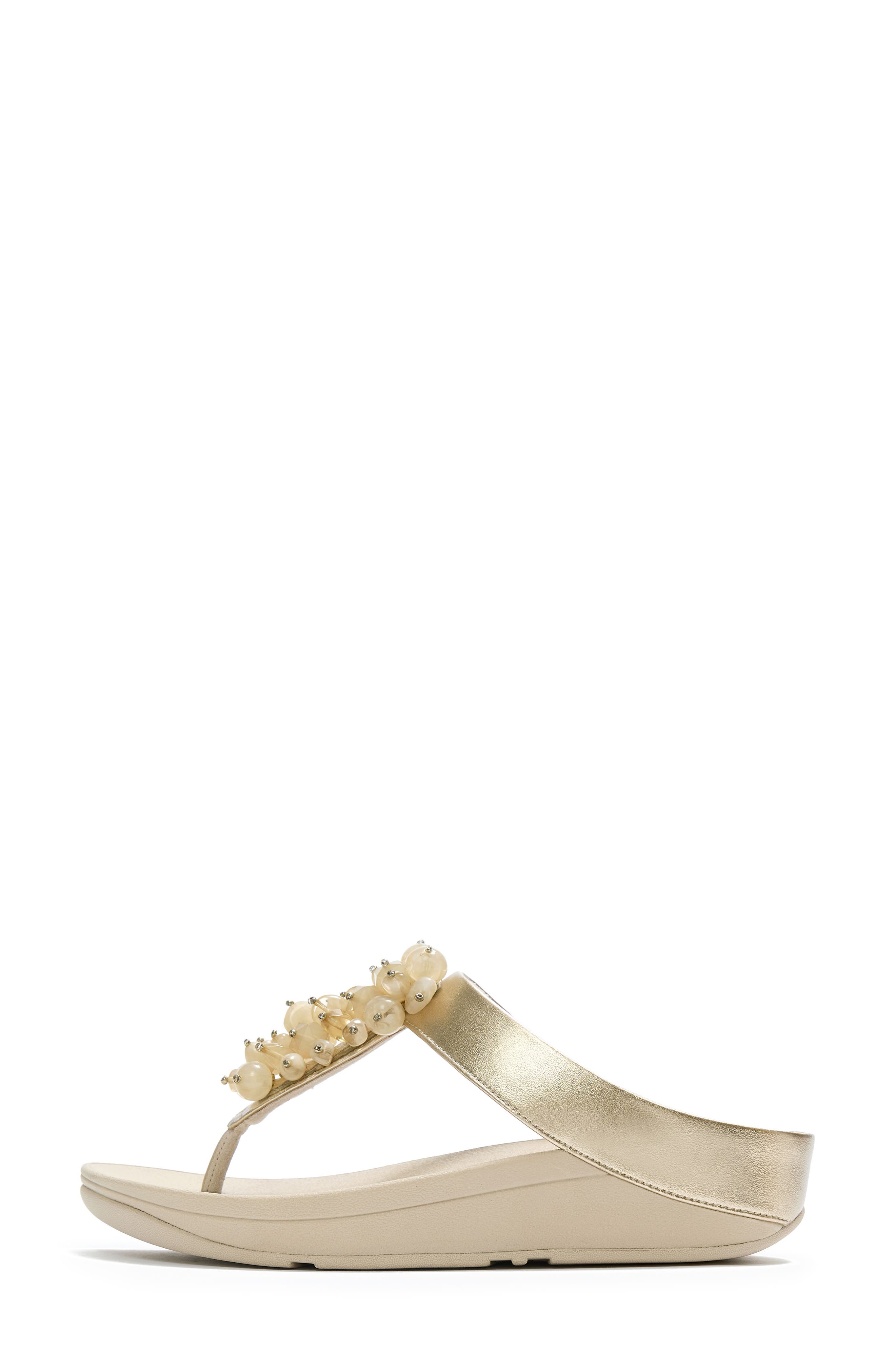 Fino Bead Cluster Flip Flop, Alternate, color, PLATINO