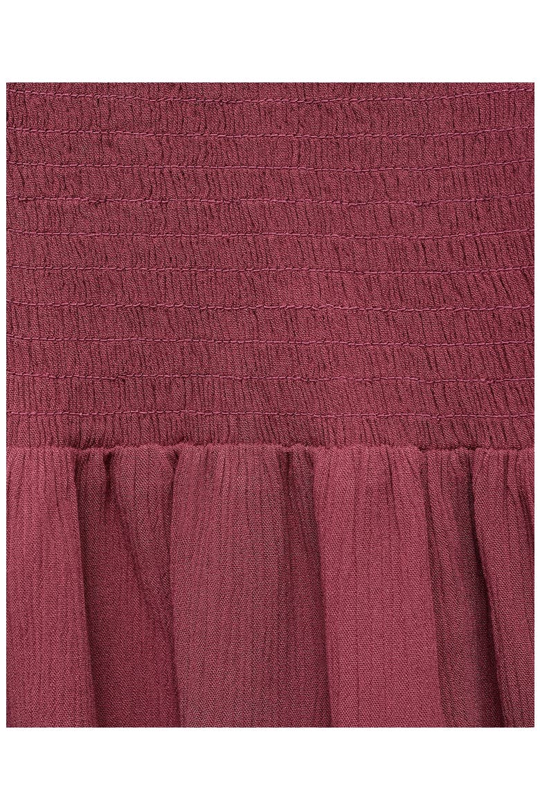 Smocked Flowy Top, Alternate, color, MAROON