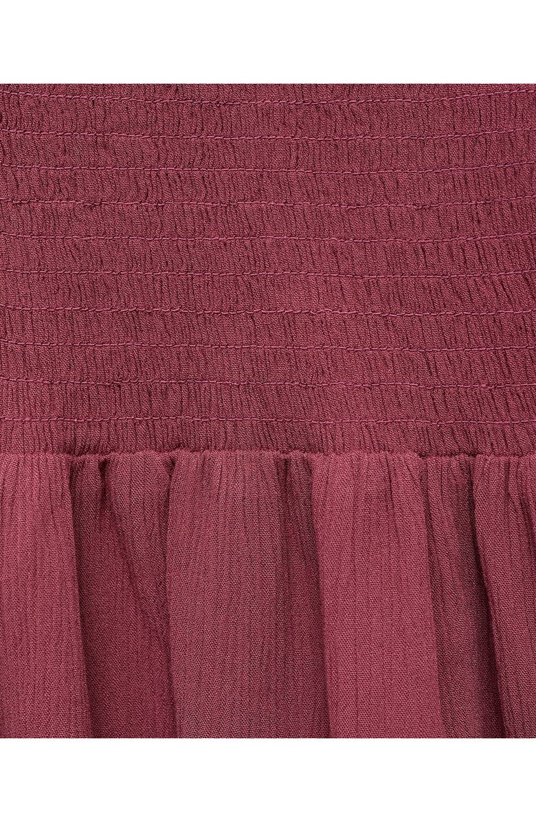 MANGO TEEN Smocked Flowy Top, Alternate, color, Maroon
