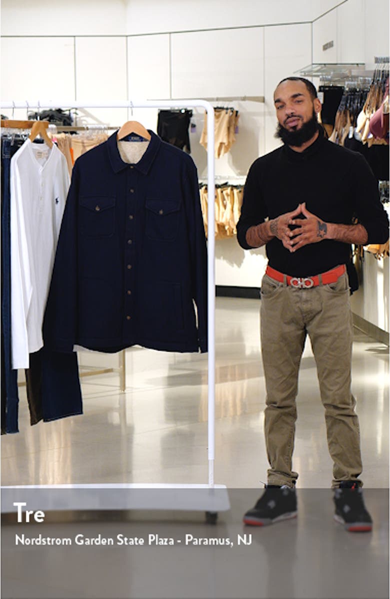 Waffle Stitch Shirt Jacket with Faux Shearling Lining, sales video thumbnail