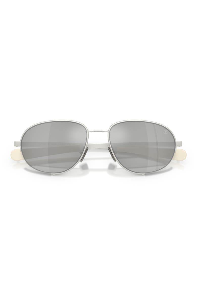 Circuit 56mm Oval Sunglasses, Alternate, color, SILVER / CLEAR MIRROR SILVER
