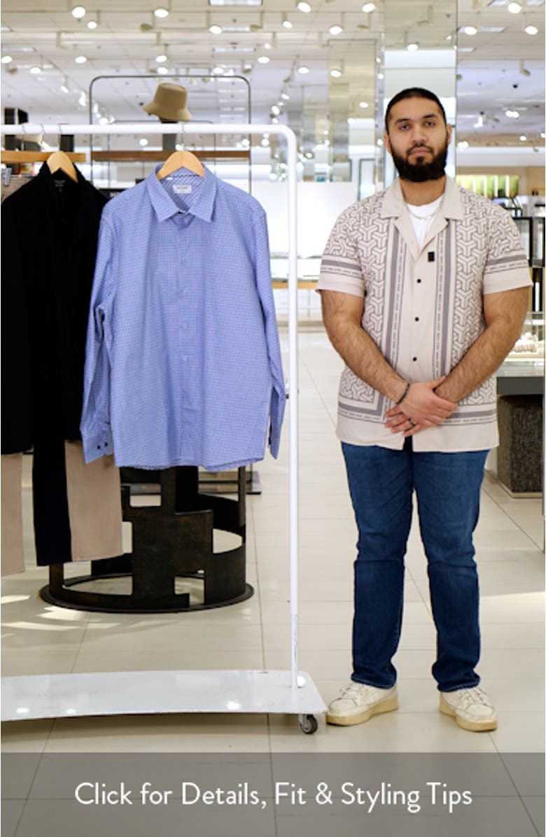 Plaid Print Long Sleeve Tailored Fit Dress Shirt, sales video thumbnail