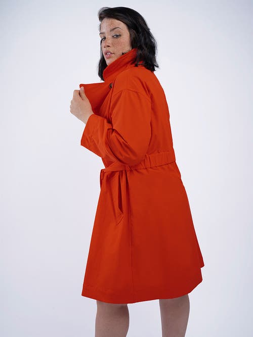 See Rose Go Tech Twill Trench Coat Plus Size In Red