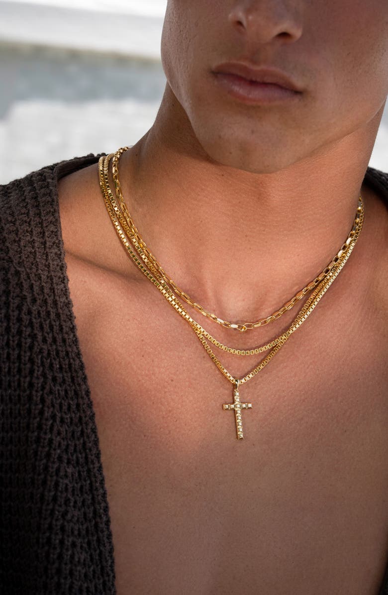 Bony Levy Men's 14K Gold Cross Enhancer, Alternate, color, 14K Yellow Gold