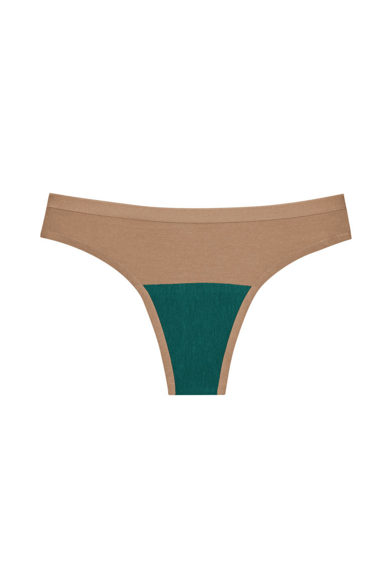 Seamless Low-Mid Rise Thong, Alternate, color, Tan