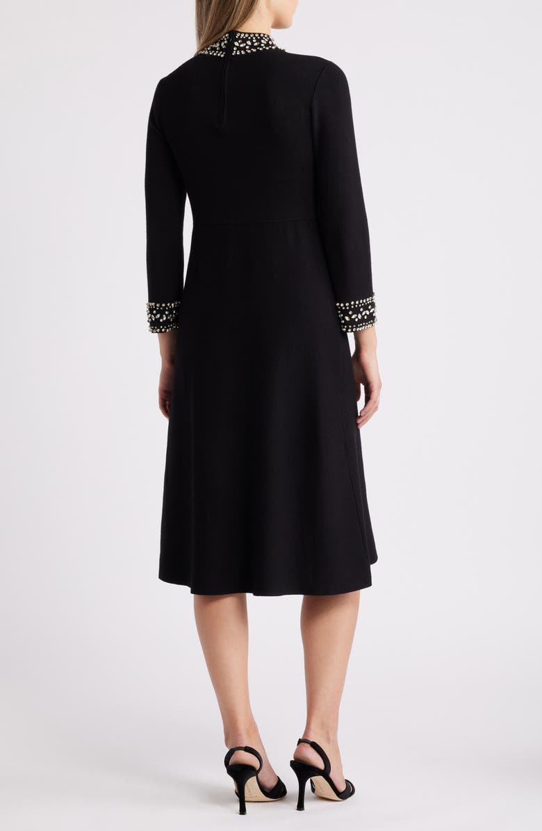 Anne Klein Embellished Long Sleeve Dress, Alternate, color, 