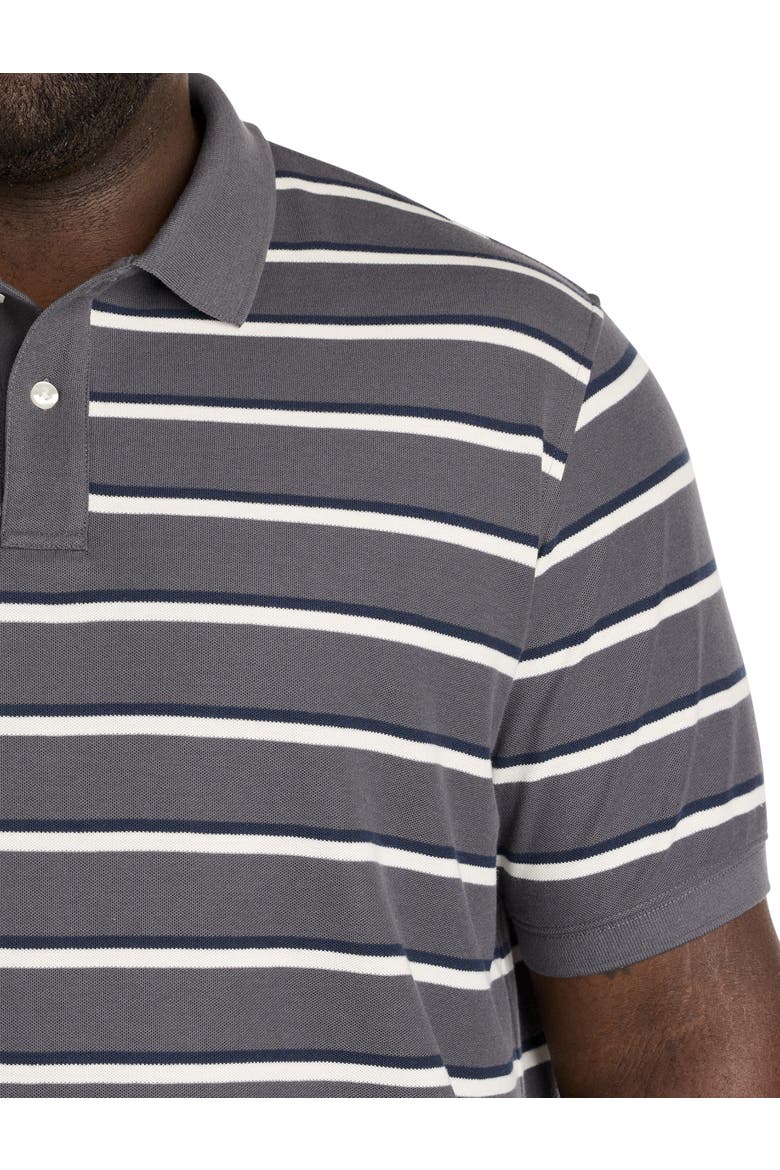 Big & Tall Striped Polo Shirt, Alternate, color, GREY MULTI