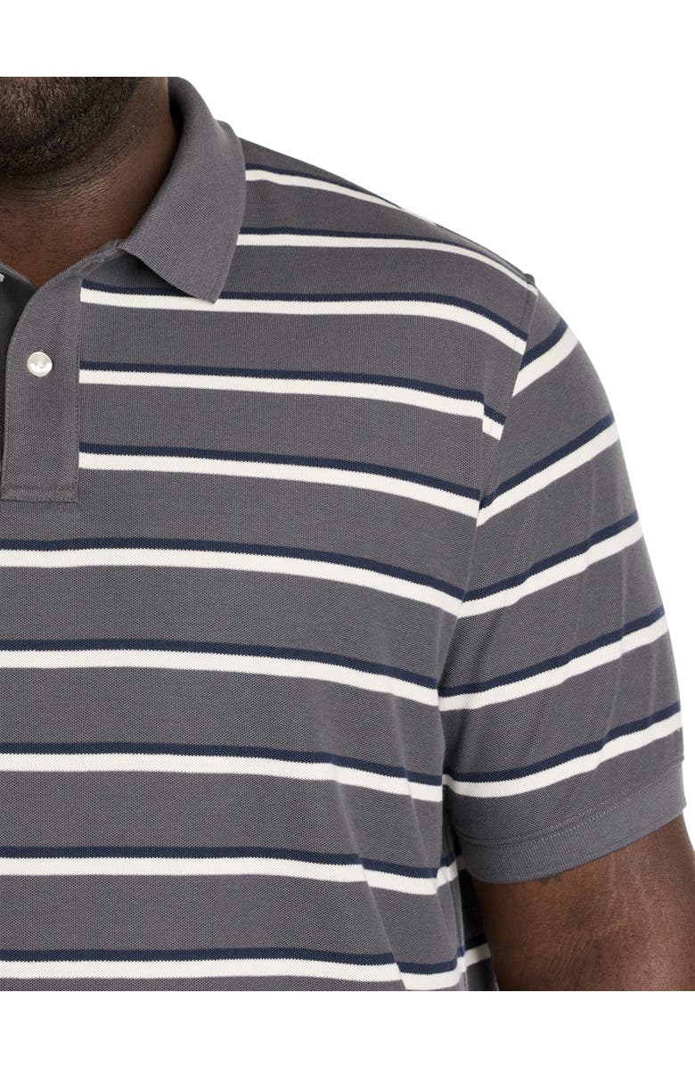 Harbor Bay by DXL Big 
Tall Striped Polo Shirt, Alternate, color, Grey Multi