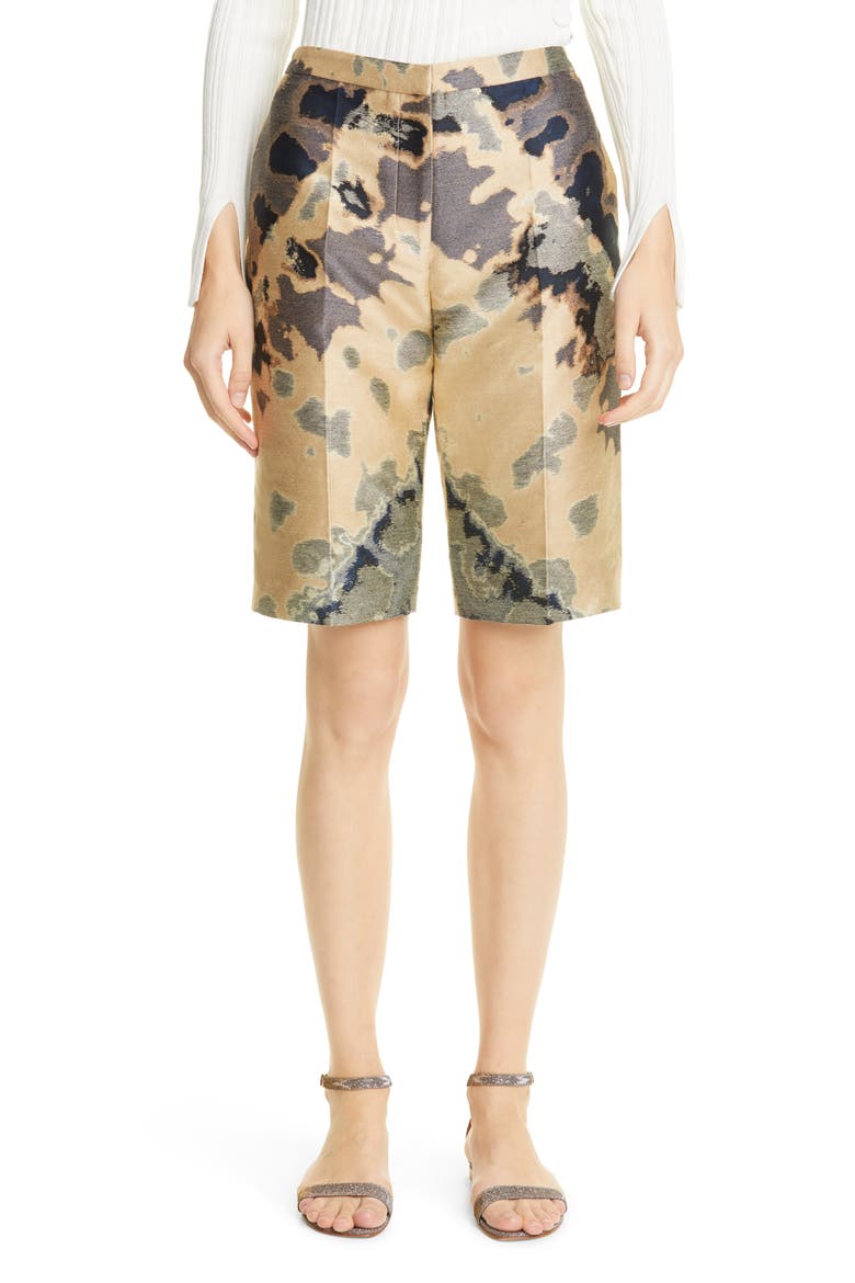 Floral Jacquard Bermuda Shorts, Main, color, GOLD MULTI