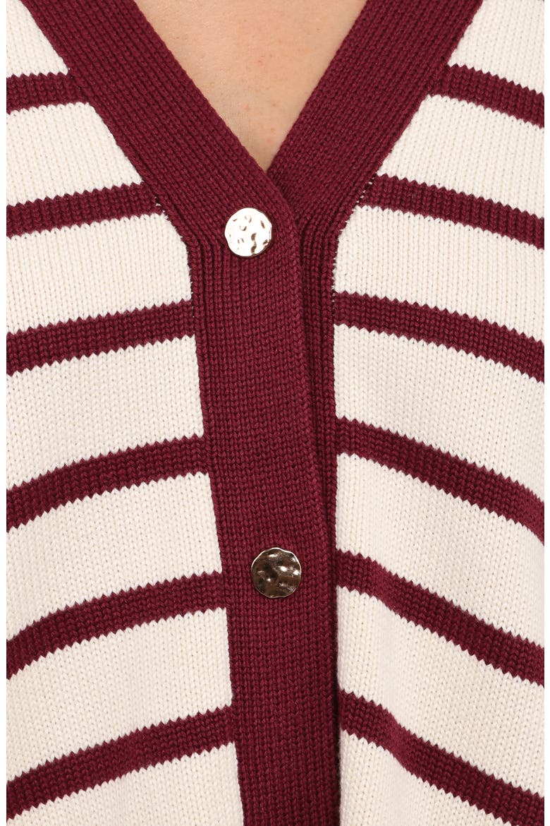 Aydee Stripe Cardigan, Alternate, color, CHERRY STRIPE