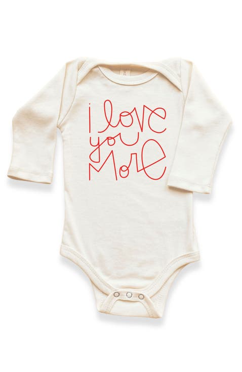 I Love You More Gender Inclusive Organic Baby Bodysuit Long Sleeve