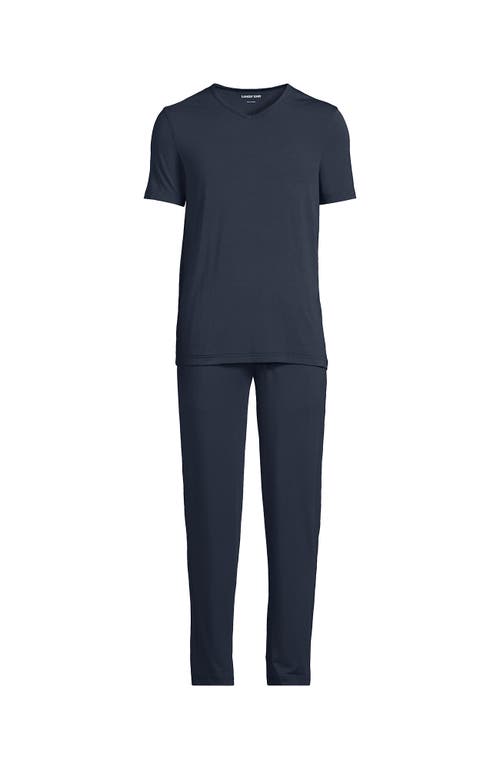 LANDS' END LANDS' END SHORT SLEEVE COOLING KNIT V-NECK PAJAMA SET 