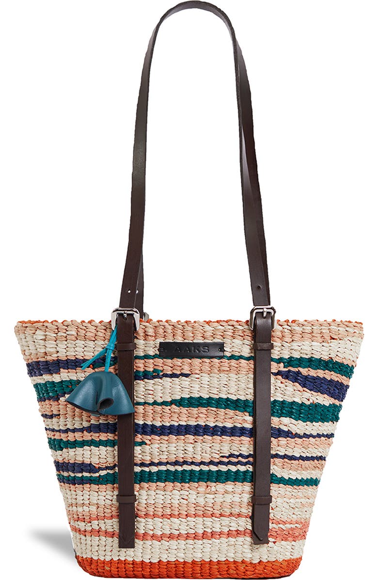 A A K S Hawa Tie Dye Raffia Tote, Main, color,
