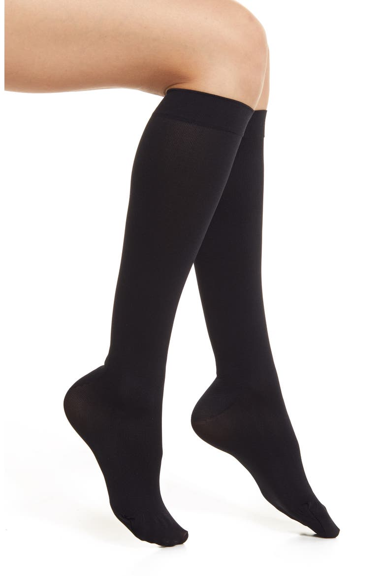 Knee High Compression Trouser Socks, Main, color, BLACK