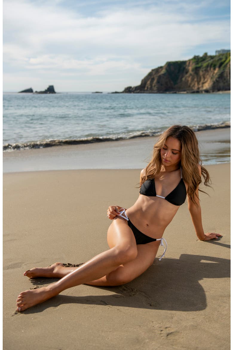Side Tie Bikini Bottoms, Alternate, color, BLACK
