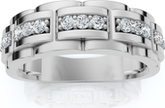 Bliss Diamond VS .54Ct Mens Natural Diamond Wedding Ring 14k Gold Anniversary Band