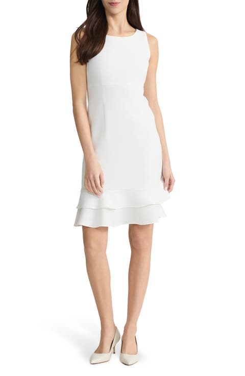 Tiered Ruffle Hem Sheath Dress