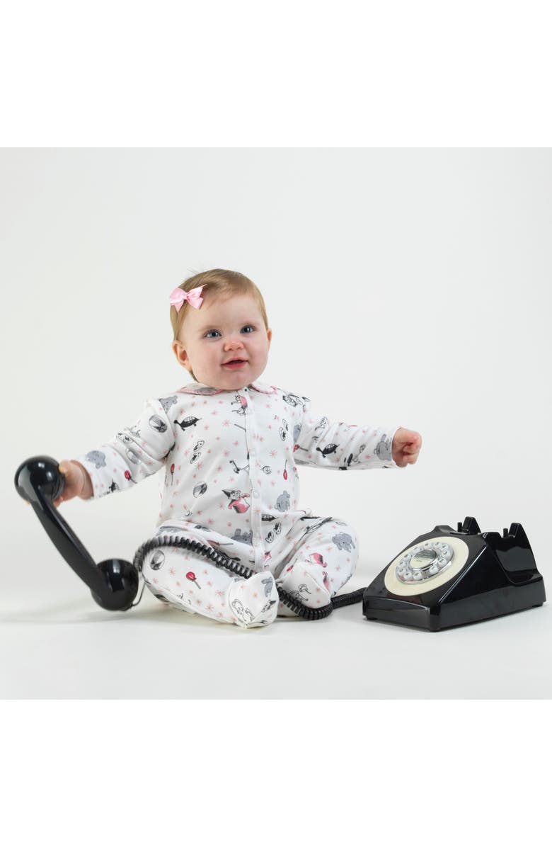 Rachel Riley Eloise Toy Print Footie Gift Set, Alternate, color, Pink