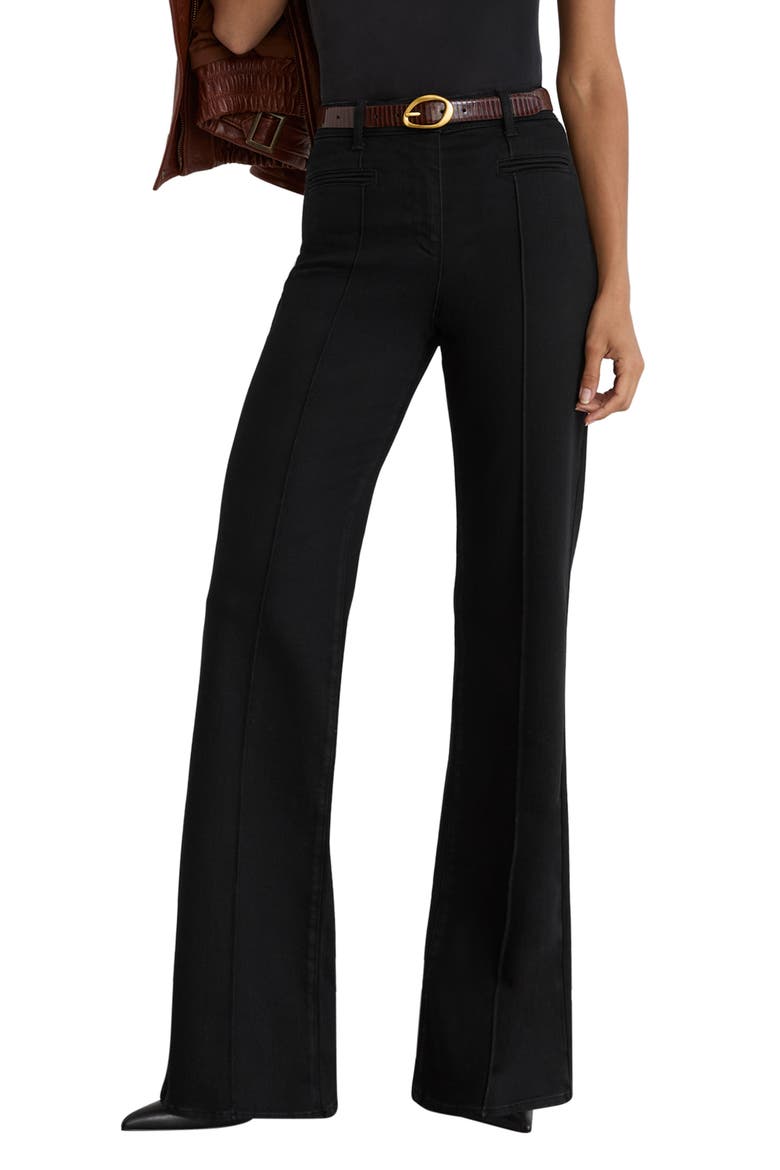 Claude High Waist Flare Jeans, Main, color, BLACK