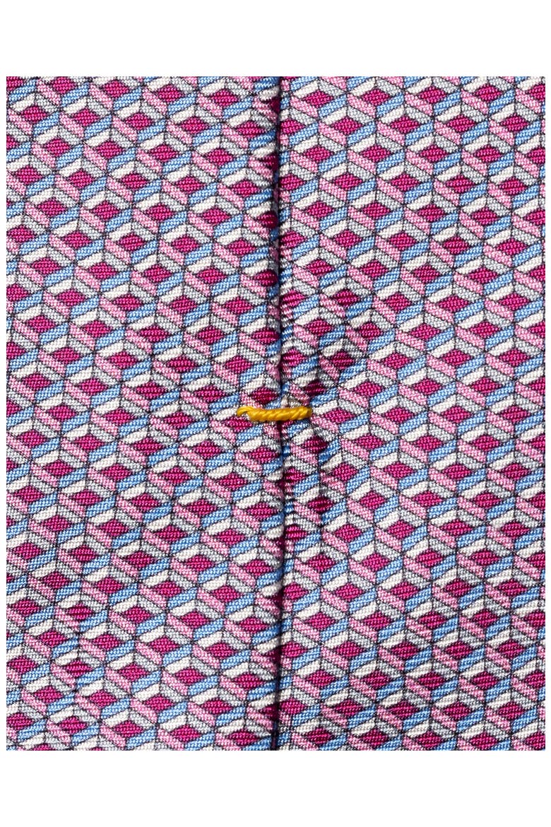 Pink Geometric Print Silk Twill Tie, Alternate, color, MEDIUM PINK