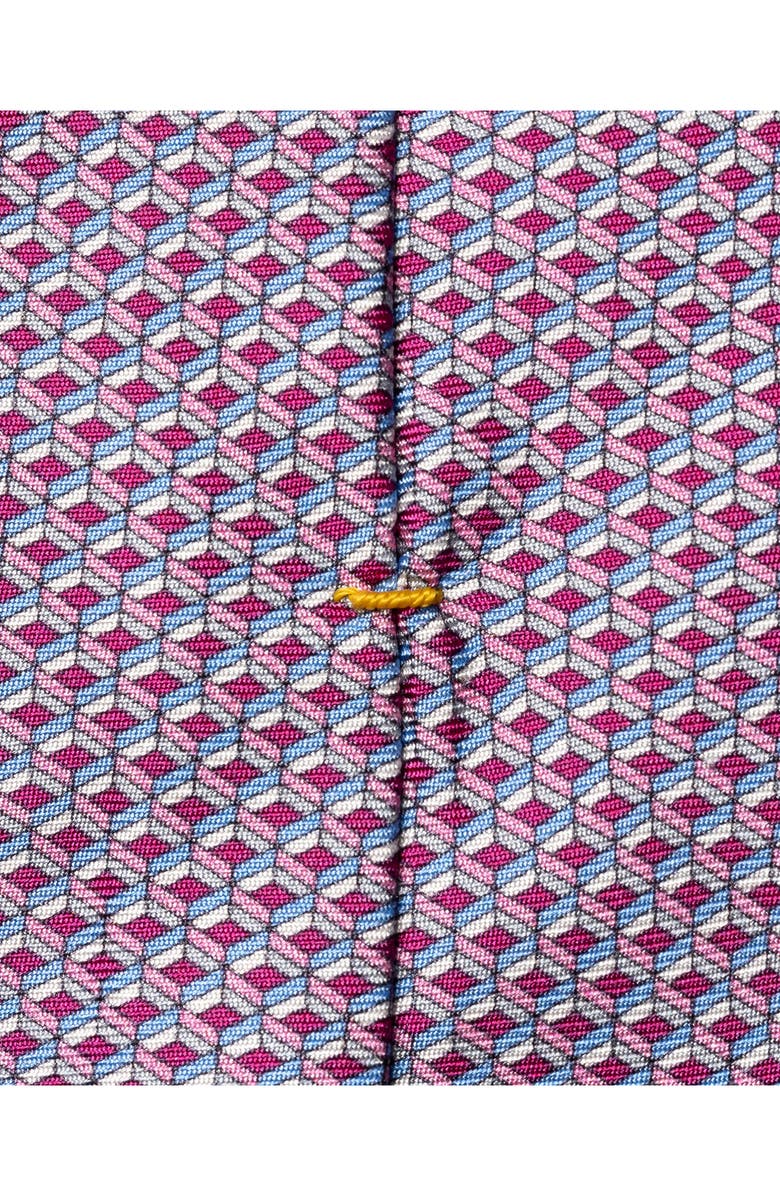 Eton Pink Geometric Print Silk Twill Tie, Alternate, color, Medium Pink