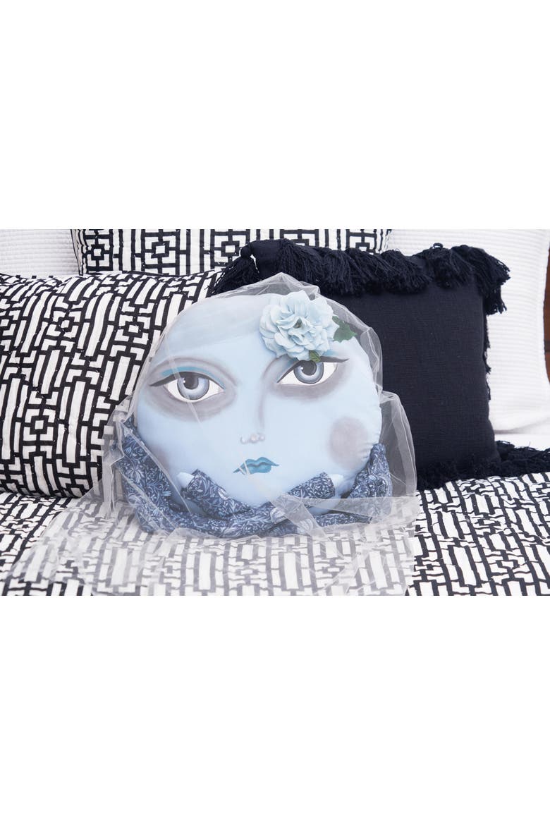 Miss Gloomy Zombinaland Halloween Decorative Soft Figurine Pillow, Alternate, color, Blue