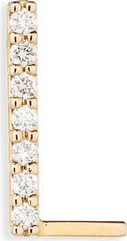 LANA 14K Gold Diamond Initial Single Stud Earring