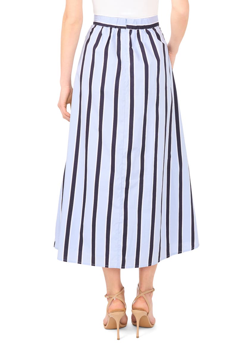 Stripe Flare Midi Skirt, Alternate, color, METRO BLUE