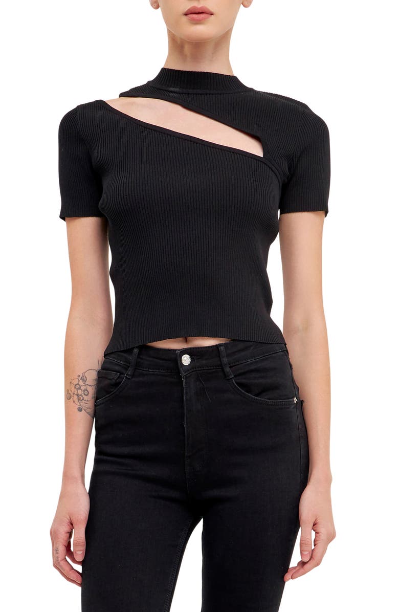 Endless Rose Cutout Mock Neck Top, Main, color,